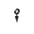 Black stainless steel hoop earring featuring a sleek triangular cone pendant for punk style - Triangle Pendant Ear Hoop