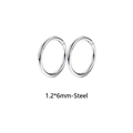 Silver 1.2x6mm steel sleeper hoop earring for body piercing jewelry set - 6MM Hoop Style E