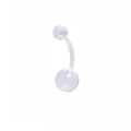 Piercing para ombligo curvo de acrílico transparente con bolas bioflex invisibles - Estilo minimalista altamente transparente (Estilo 4)