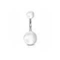 Piercing de ombligo minimalista en acero plateado con bolas pulidas brillantes - Bola de metal plateada de alto pulido (Estilo 7)