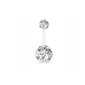 Piercing para el ombligo de acrílico transparente con esfera moteada en color negro - Bola Decorativa Transparente con Puntos Negros (Estilo 8)