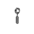 Gunmetal clip-on earring featuring a punk style razor blade pendant for non-pierced ears - Blade Pendant Style