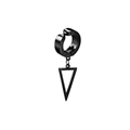 Minimalist black stainless steel clip-on earring with hollow triangle charm pendant - Triangle Dangle Style
