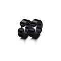 Paire de boucles d'oreilles magnétiques noires en forme de C pour oreilles non percées - Style Anneau à Clip / Noir