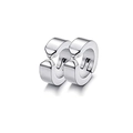 Boucles d'oreilles clips argentées en forme de C en acier poli pour oreilles non percées - Style Anneau à Clip / Acier