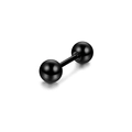 Polished black stainless steel barbell stud earring for cartilage piercing - Ball Ear Stud / Style A