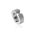 Silver non-pierced ear cuff with frosted surface and polished inner mirror finish - Matte and Polished Ear Cuff (Style 6)