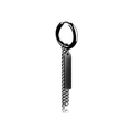 Boucle d'oreille créole noire en acier avec chaîne et pendentif plaque rectangulaire - Boucle d'oreille Pendentif Plaque Rectangulaire(Style 24)