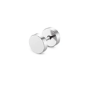 Boucle d'oreille haltère minimaliste en acier inoxydable poli pour style unisexe - Boucle d'Oreille Haltère Plat (Style C)