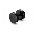 Polished black stainless steel dumbbell stud earring with sleek round disk flat ends - Dumbbell Stud Earrings / Style C