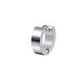 Créole large en acier inoxydable argenté poli avec fermoir à charnière pour homme et femme - Créole Bord Large (Style D)