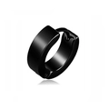 Minimalist wide black stainless steel huggie hoop earring with matte finish - Wide Earrings / Style D