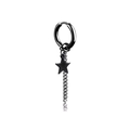 Boucle d'oreille créole noire en acier avec pendentif étoile et longue chaîne - Boucle d'oreille Pendentif Gland Étoile(Style 25)