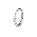 Boucle d'oreille anneau en acier inoxydable argenté avec design circulaire poli - Créole Polie Simple (Style F)