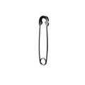 Silver minimalist safety pin earring pendant with a classic polished metal finish - Style H