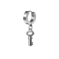 Boucle d'oreille huggie en acier argenté avec pendentif en forme de clé vintage - Boucle d'Oreille Clé (Style J)