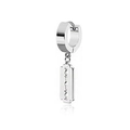 Boucle d'oreille créole argentée avec pendentif lame de rasoir au style punk industriel - Boucle d'Oreille Lame (Style K)