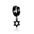 Boucles d'oreilles créoles noires avec pendentif étoile hexagramme en acier inoxydable - Boucle d'oreille Pendentif Hexagramme(Style 26)
