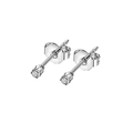 Minimalist silver stud earrings with round-cut clear crystals and classic butterfly backs - Style B Rhinestone Stud / Steel