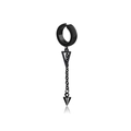 Black punk style stainless steel drop earring with triangle and cone spike pendant - Triangle Rivet Chain (Style 39)