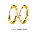 Polished gold stainless steel hoop earrings in 1.0*2.5*10mm minimalist design - Style C Hoop Earring / Gold