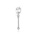 Clip d'oreille argenté avec triangle évidé de style punk et pendentif à pointe - Boucle d'Oreille Chaîne Pointe (Style S)