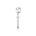 Silver punk ear clip with star of David and cone spike pendant on long chain - Six-Pointed Star Spike Ear Clip (Style 16)