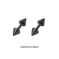 Black stainless steel spiked cone earrings for body piercing in a sleek punk style - Gothic Spike Screw Stud
