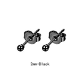 Boucles d'oreilles boules noires minimalistes de 2mm en acier pour un port quotidien - Clou Boule 2mm