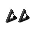Paire de boucles d'oreilles créoles triangulaires en acier noir mat au style moderne - Créole Triangle Géométrique