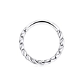Silver stainless steel hinged twist hoop ring for nose or ear cartilage piercing - 1.2x6mm / Silver