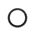 Hinged segment ring with twisted rope design in black finish for nose and ear piercing - 1.2x6mm / Black