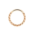 Polished rose gold twisted rope texture seamless ring for nose and ear cartilage - Rose Gold
