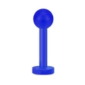 Blauer Acryl-Lippenstecker mit 16G flacher Rückseite und Kugel für Piercings - 8mm / Dunkelblau