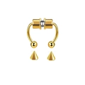 Golden magnetic U-shaped nose ring with interchangeable ball and spike ends - Magnetic Horseshoe / Gold (Style A)