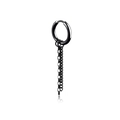 Black hoop earring for men and women featuring minimalist double punk metal chains - Irregular Double Chain (Style 27)
