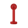 Detailansicht eines roten Lippen- und Augenbrauenpiercings aus Acryl mit flachem Boden - 8mm / Rot