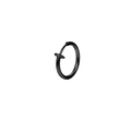 Polished black stainless steel nose clip and ear cuff with magnetic closure style - Spring Ring / 10mm / Black (Style B)