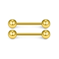 Set di 8 piercing per lingua in acciaio inossidabile dorato con cristalli lucidi - Stile Oro (Stile B)