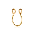 Polished gold U-shaped non-piercing nose ring and ear clip with a minimalist finish - U-Shaped Opening / Gold Style C