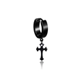 Boucle d'oreille homme en acier noir avec un pendentif en forme de croix gothique - Boucle d'oreille Croix Gothique(Style 27)