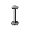 Gunmetal heart-shaped flat back stainless steel labret stud for ear and lip piercings - Heart / 6mm (1 Piece) / Black