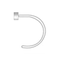 Anneau porte-serviette rond en acier inoxydable argenté avec base carrée murale - Style C