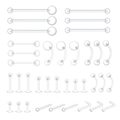 Set di 36 piercing invisibili in acrilico per ombelico naso e orecchie trasparente - Assorted Piercing Mix B / 36 Pezzi / Trasparente