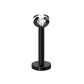 Close-up of 16G black stainless steel labret stud with a clear sparkling cubic zirconia - 6mm / Claw Set Zirconia Style