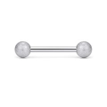 Bijoux de piercing barbell en acier inoxydable avec boules mates pour langue ou téton - 12mm / Argent
