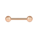 Bijou de piercing barbell en acier inoxydable or rose avec boules givrées - 12mm / Or rose