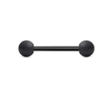 Bijou de piercing barbell en acier inoxydable noir mat avec boules givrées pour langue - 12mm / Noir