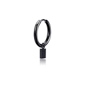 Minimalist black stainless steel hoop earring with a spiral pendant for punk style - Spiral Cylinder Pendant (Style 23)
