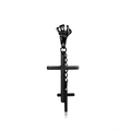 Gothic matte black punk cross earring featuring a detailed skeletal claw and chain design - Skull Claw Cross (Style 30)